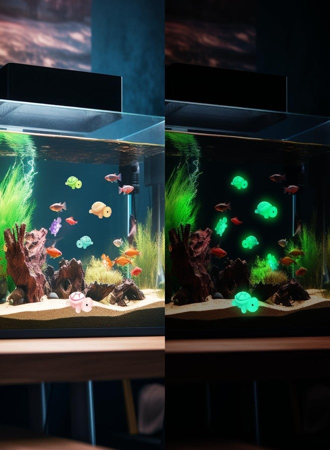 cntjv 30 Pcs Mixed Mini Resin Turtles Figurines to Hide Glow in The Dark Plastic Sea Turtle Toys Bulk Tiny Ocean Animals Figures for Miniature Dollhouse Accessories Garden Decor Small Medium Large 10 Colors - Image 5